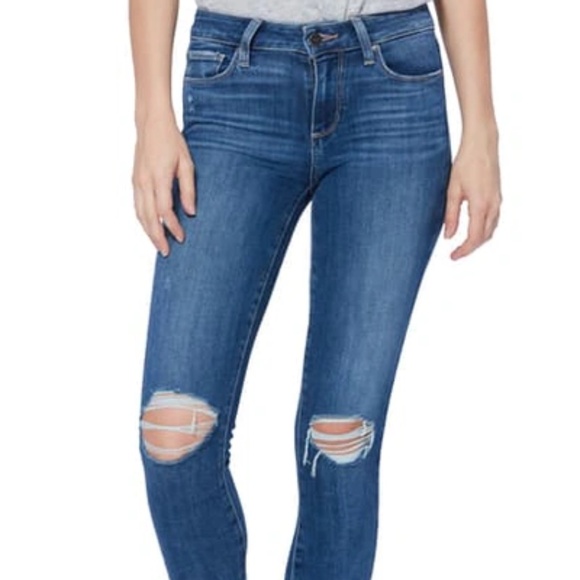 PAIGE Denim - Paige Verdugo ripped crop skinny jeans in spence destructed size 24